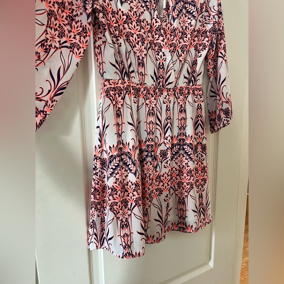 Pink Owl Boutique Fluorescent Orange and Pink Patterned Mini Dress Size Medium - Picture 2 of 14